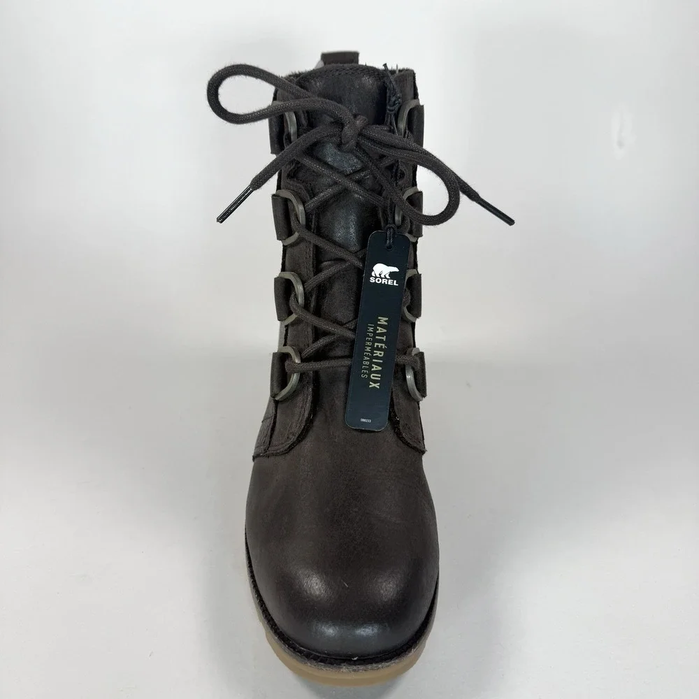 Sorel Womens 8.5 Waterproof Leather Lace Up Ankle‎ Boots Brown NL3715 NWT
